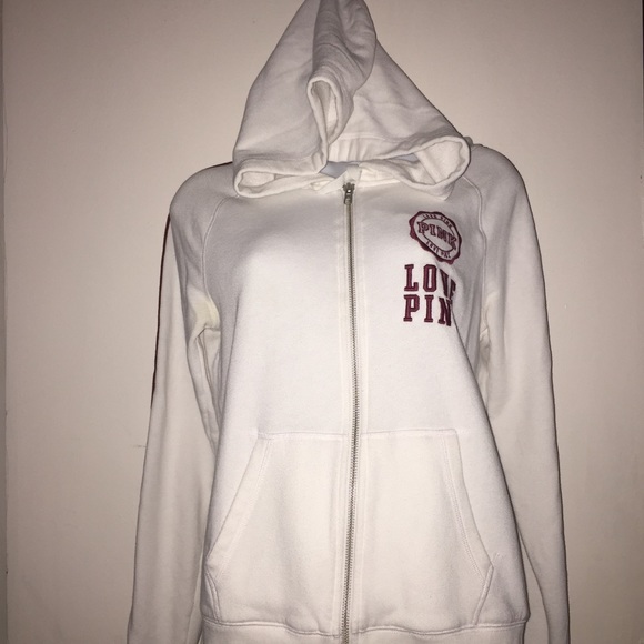 PINK Victoria's Secret Tops - PINK Victoria Secret white Hoodie